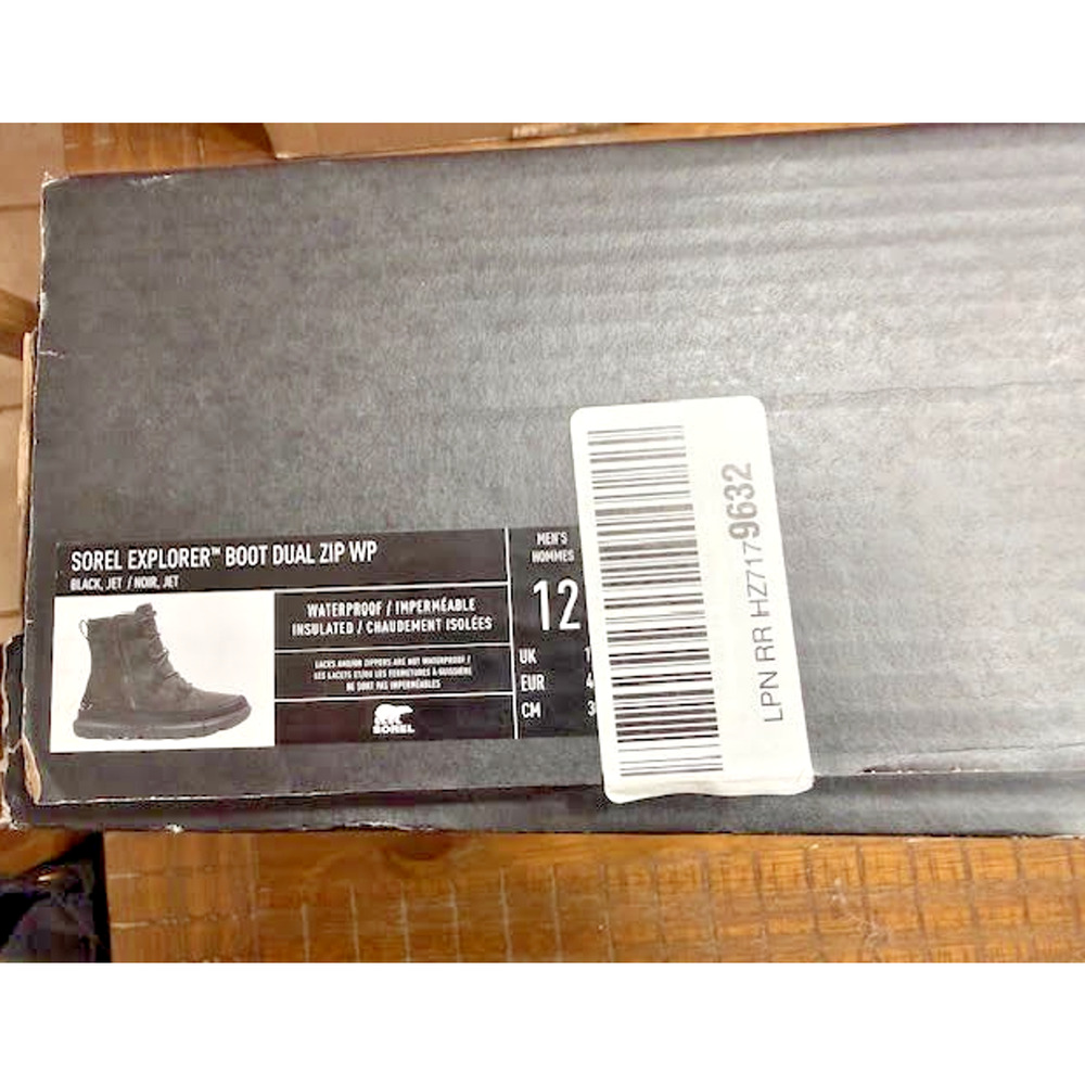 Sorel ExplorerTM Boot Dual Zip Waterproof Black/Jet Men's Size 12 NIB - Picture 8 of 9